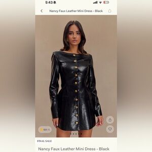 Meshki Nancy Faux Leather mini dress